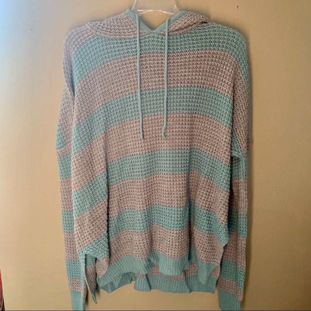 Blue&Grey Crochet Hoodie Sweater 💙💙💙